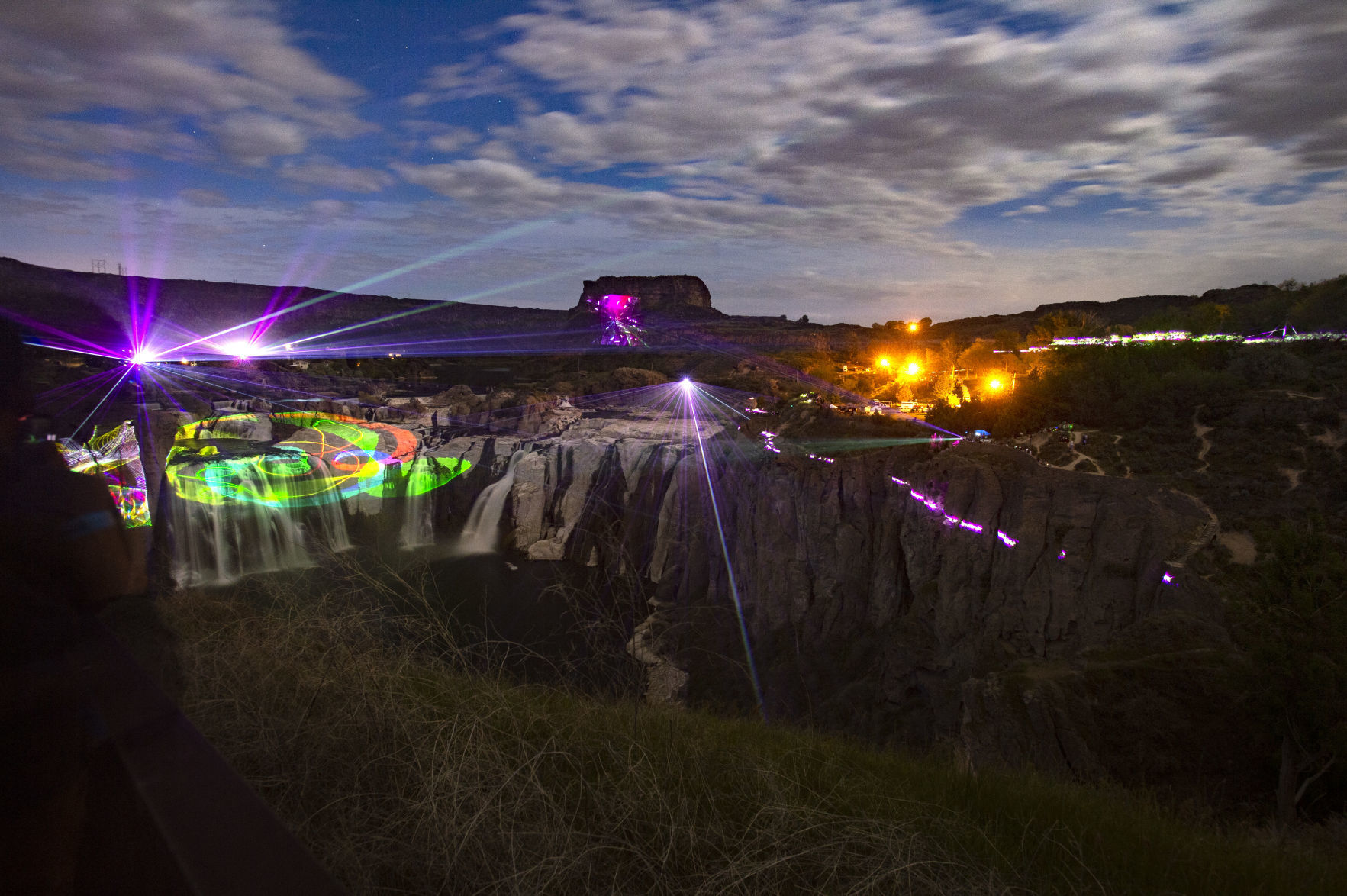 Lights and Lasers Show at Shoshone Falls